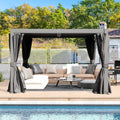 Domi Outdoor Pergola 10' x 10', Aluminum Louvered Pergola with Adjustable Louvers, Full Aluminum Frame, Built-in Gutter System, Modern Patio Gazebo for Deck Garden Patio, Gray