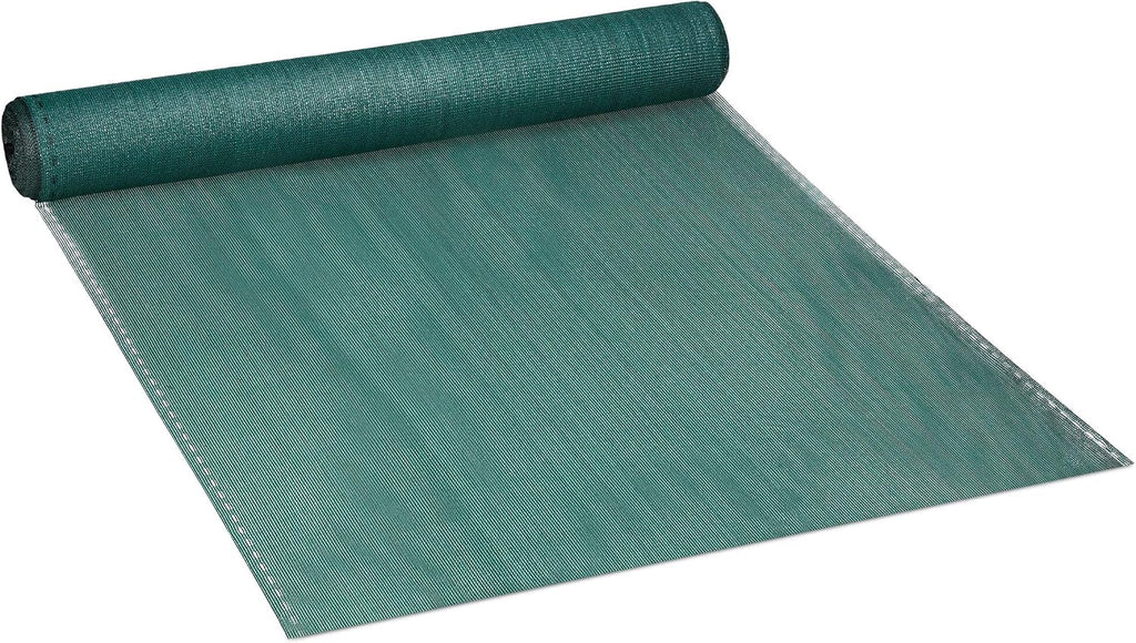 Relaxdays Fence Netting, Privacy Shield for Fences & Railing, HDPE Net, UV-Resistant, Weatherproof, 1.5 x 30 m, Green