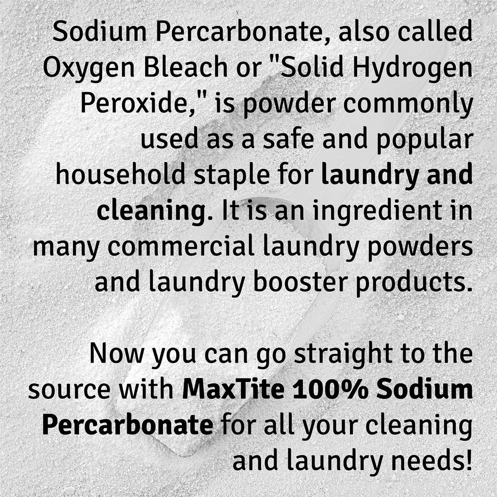 MAXTITE Sodium Percarbonate (32 lbs total - 16 pack of 2 lbs bottles) - 100% Pure Solid Hydrogen Peroxide/Oxygen Bleach - Home & Laundry Multi-Use Cleaner - HDPE w/Resealable Child Resistant Cap