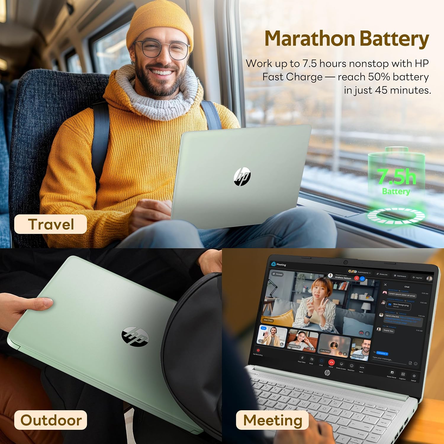 HP Stream 14' Laptop with AI Copilot, Flagship for Students & Business, 13th Gen Intel 4-Core, 4GB RAM, 1.12TB Storage (128GB UFS + 1TB Docking Station), Office 365 1-Year, Win 11 S, Willow Green