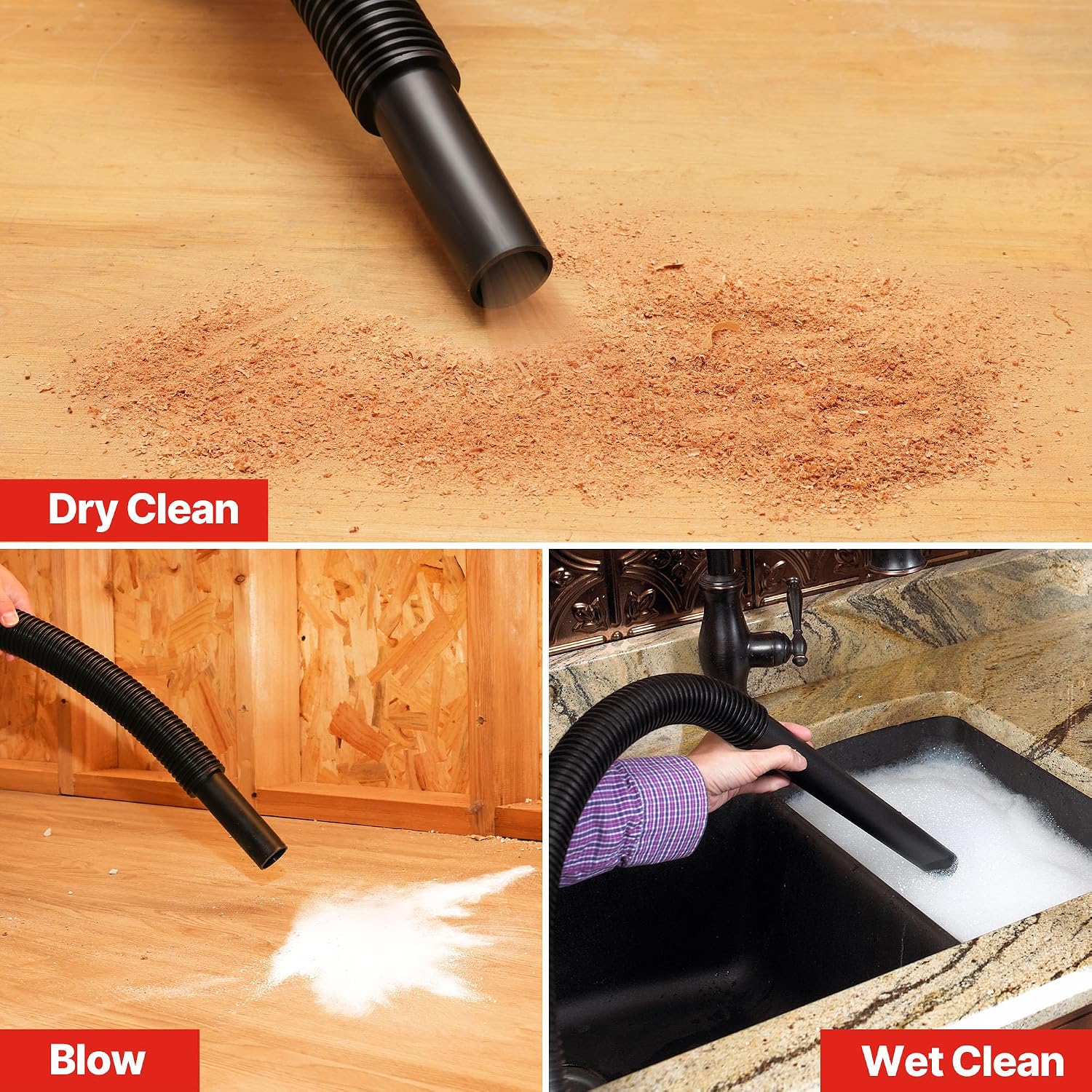 Shop-Vac 5430031 10 Gallon 20V Cordless Wet/Dry Vacuum with 1.5-inch x 7-Foot Hose, Includes (2) Extension Wands, Cartridge Filter, Collection Bag, and Foam Sleeve