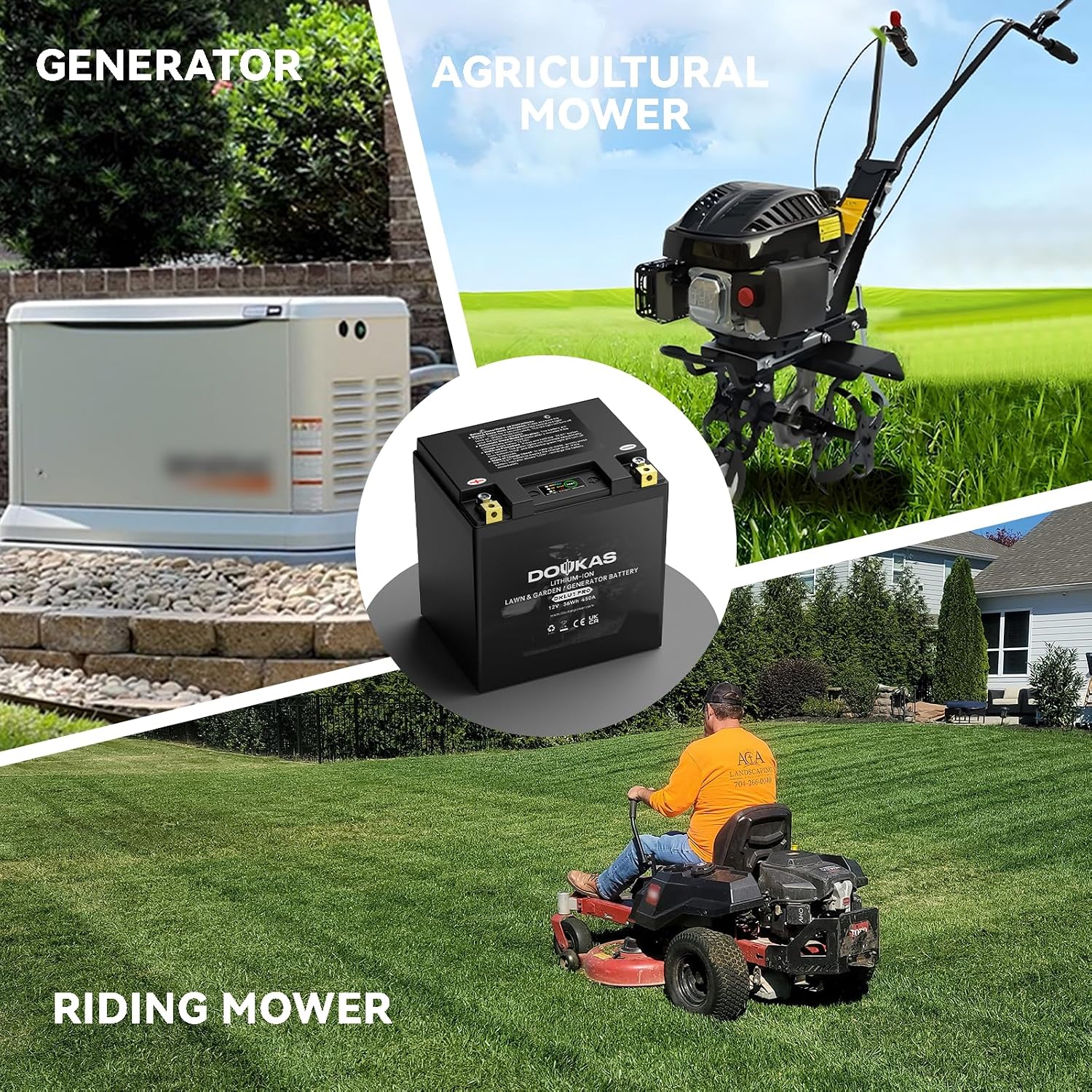 DKLU1 PRO Group U1 Lithium LiFePO4 Lawn Mower Battery, 12V 3Ah 450CCA Generators, Garden Tractor Starting Battery, Compatible with Craftsman, John Deere, Cub Cadet, Ariens, Troy-Bilt, Toro