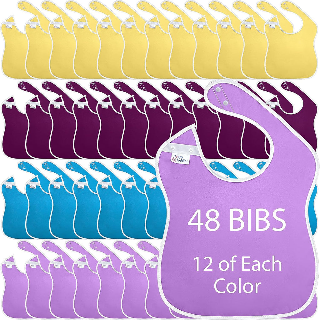 Large Waterproof Baby Bibs for 1-4 years old – Lightweight, Soft & Durable Bibs for Girls and Boys
