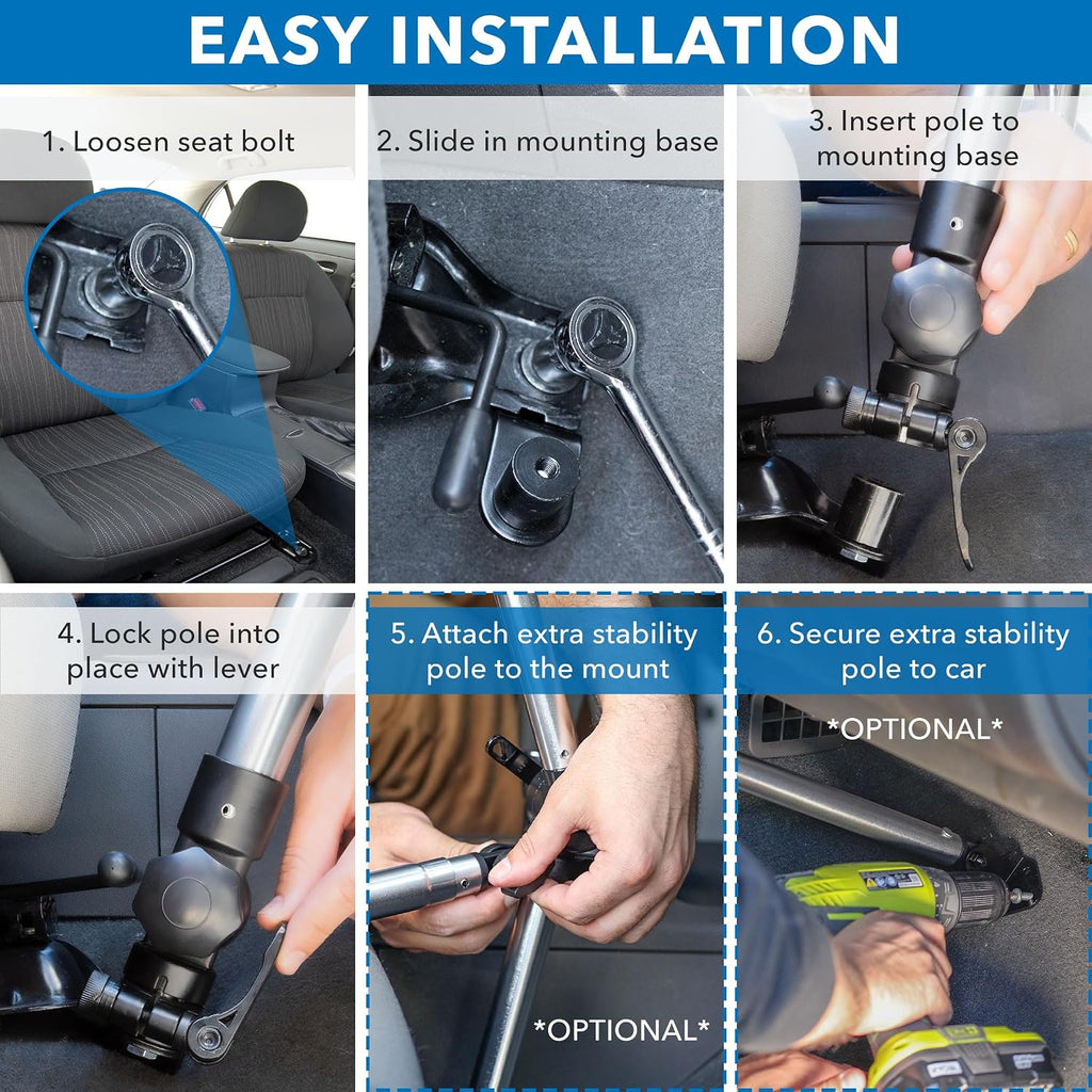 Mount-It! Car Laptop Mount, No-Drill Vehicle Laptop Stand for Vehicle & Truck, Full Motion Computer Holder for Cars Vans SUVs, Adjustable Height 14–22.25', Fits Notebooks Up to 17' with Cooling Tray