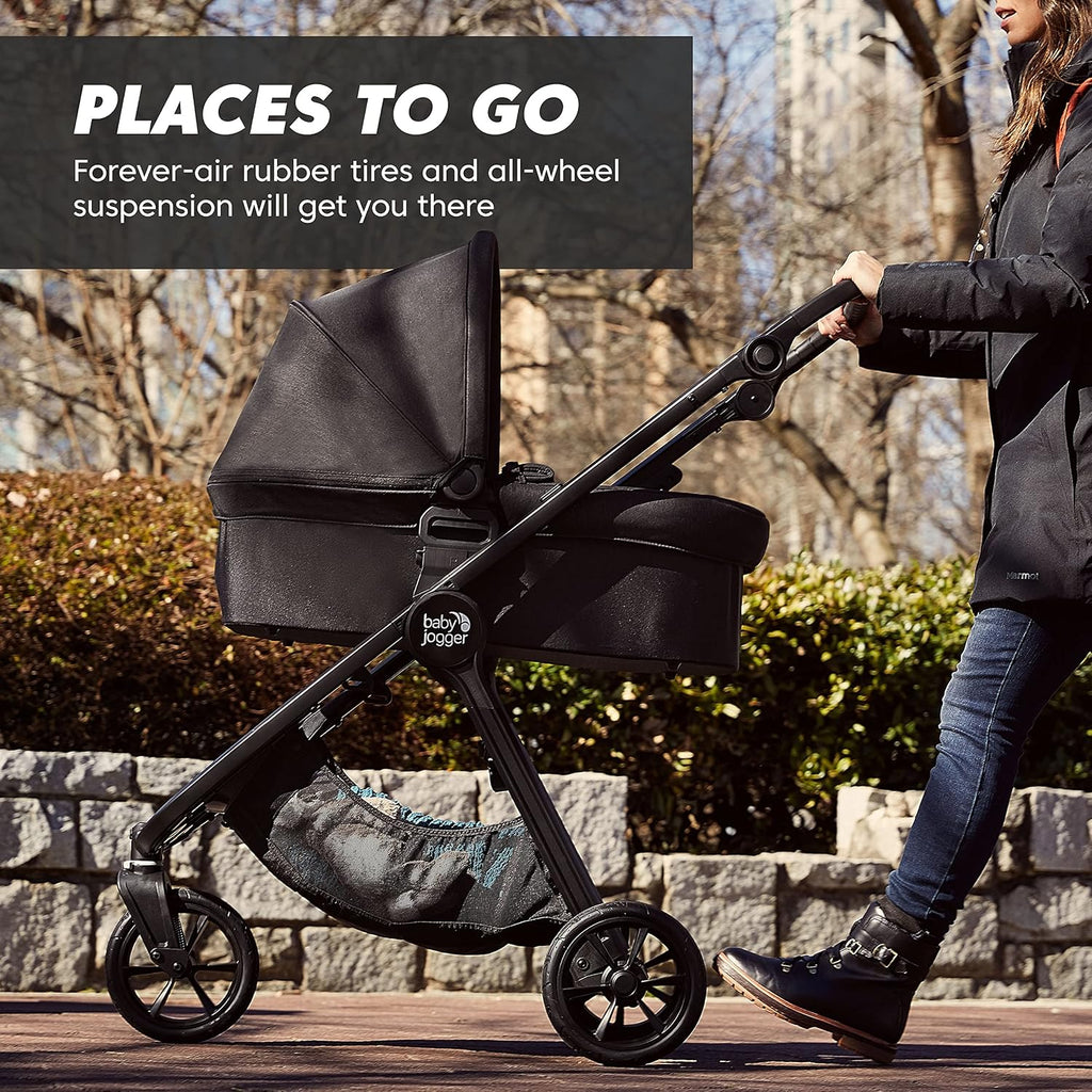 Baby Jogger City Mini GT2 All-Terrain Stroller Black Complete with Adjustable Handlebar Hand-Operated Parking Brake and car seat Adapter
