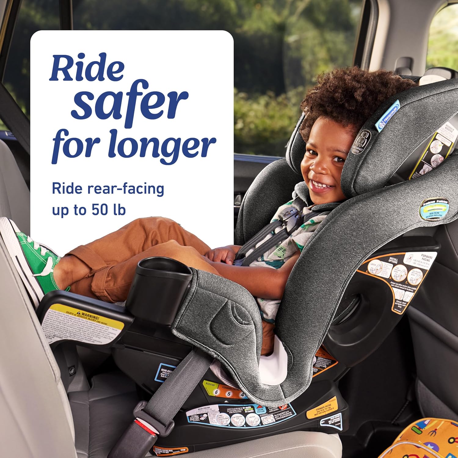 Graco Extend2Fit 3-in-1 Convertible Car Seat, 3 Modes – Rear Facing, Forward Facing Baby Car Seat and Highback Booster Seat, Adjustable Extension Panel for Extra Legroom, Talia