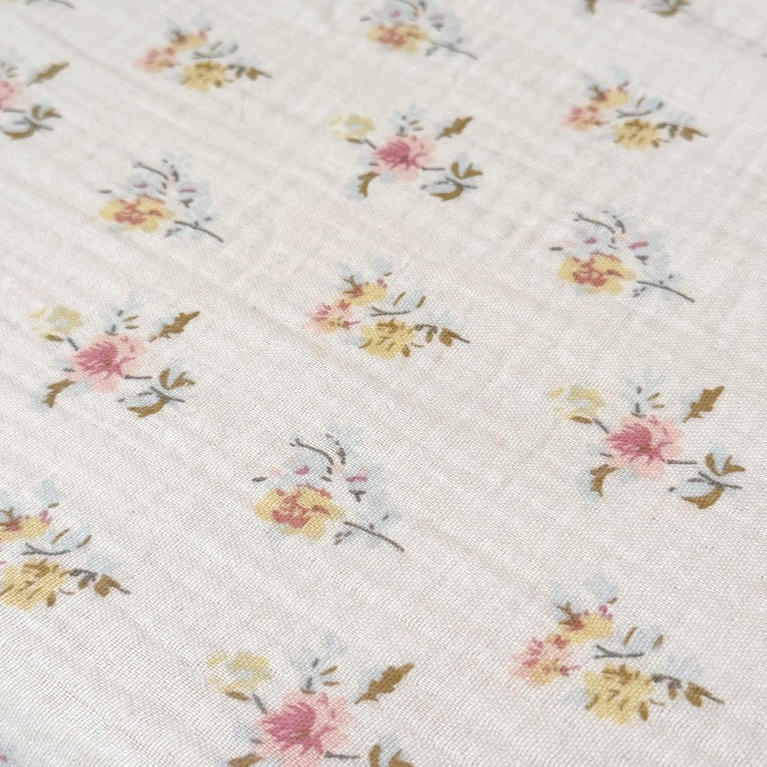 BuLuTu Azalea Floral Print Duvet Cover King Size, Chic Shabby Bedding Set 3 Pieces, Cotton Muslin Comforter Cover with Ruffles, Soft Lightweight Quilt Cover King, All Seasons