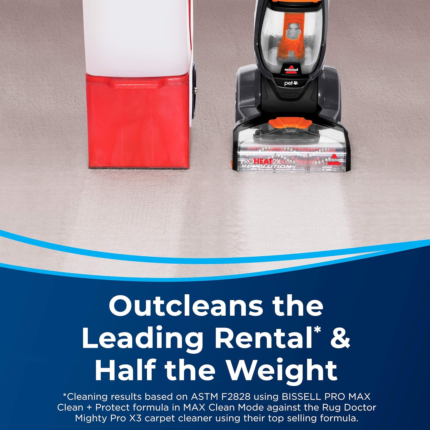 Bissell ProHeat 2X Revolution Pet Full Size Upright Carpet Cleaner, 1548F, Orange