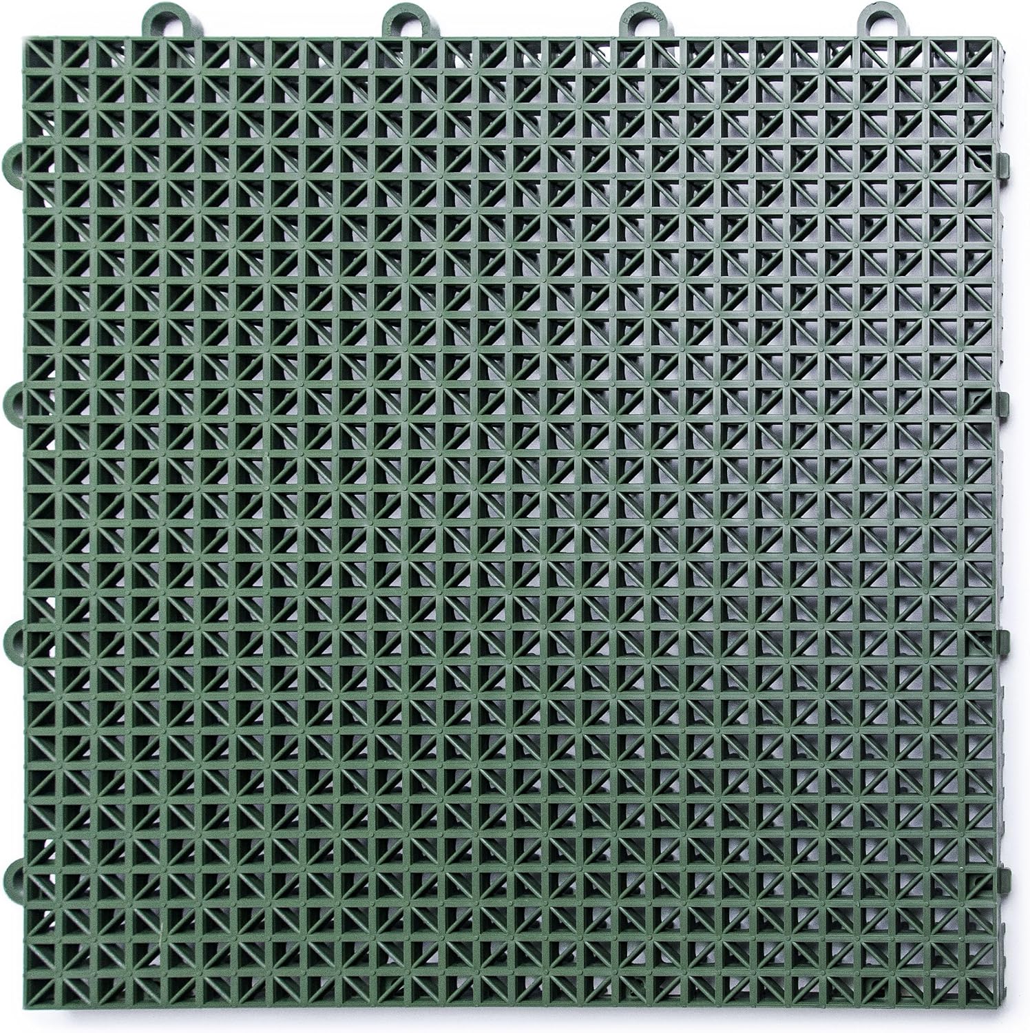 Big Floors DuraGrid Deck Tiles, Interlocking Outdoor Tiles for Patio, Self-Draining, UV-Resistant, Water-Resistant Modular Flooring, Easy Install, 40 Pack, Green